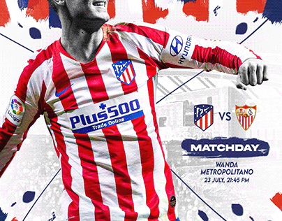 Atletico Madrid matchday banner design.