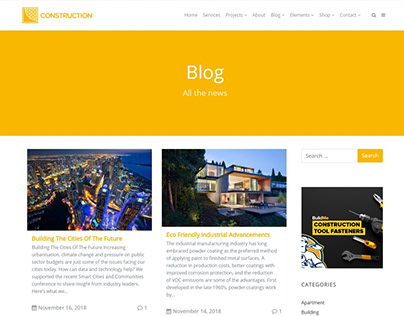 Construction WordPress theme - Blog Developer