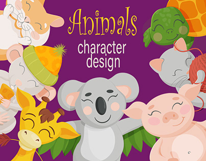 Animals characters design for board game