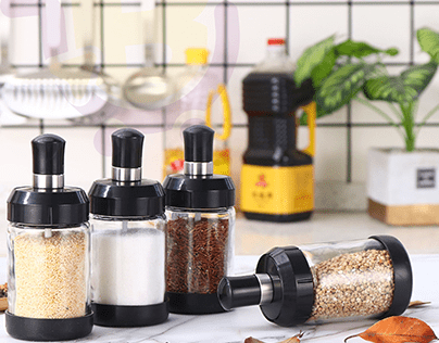 Spoon and Lid Integrated Kitchen Spice Jar