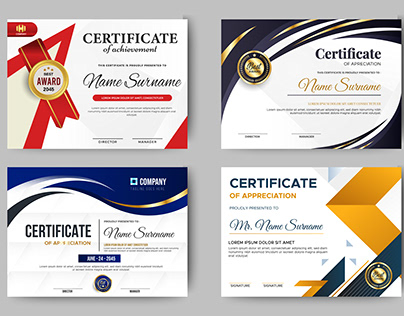 Certificate template design