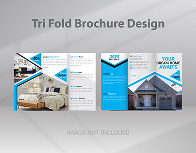 Modern Business Real Estate Trifold Brochure Design
