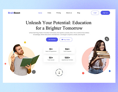 BrainBoost: Educational Landing Page Design