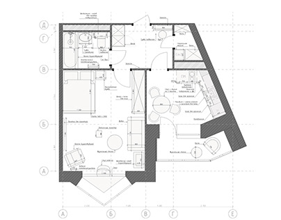 Рабочие чертежи к дизайн-проекту квартиры 44 м2