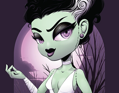 Cute Kawaii Chibi Bride of Frankenstein