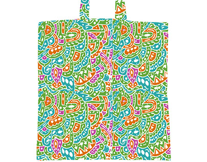Colored Gep-Paisley  PatternTotebag