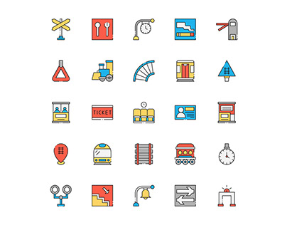 Colored Train Icons