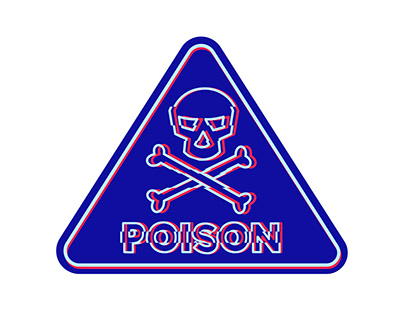 Poison Symbol Neon Flickering Icon