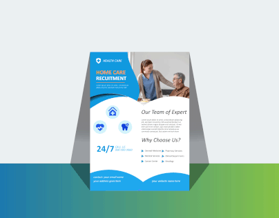 Home care flyer template design