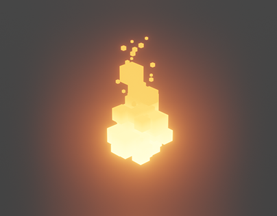 3D animated particle system fire