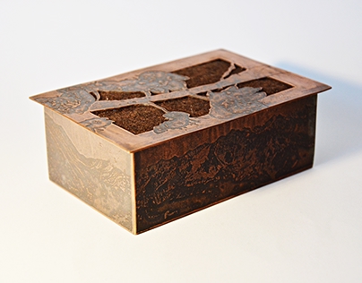 scoring and folding - copper jewellery box
