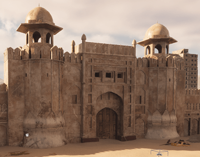 3D Asset (Lahore Fort) with Environment in Game