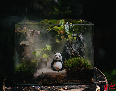Panda in rain forest