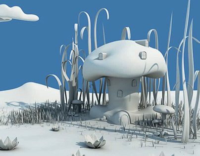 Mushroom House - Maya NURBS model