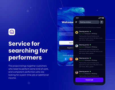 Service for searching for performers – Mobile App
