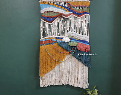 Macrame weaving Wall Decor, Woven Tapestry, Fiber Art