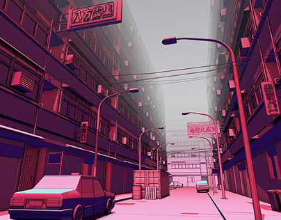Down the Street - Cinema 4D Animation