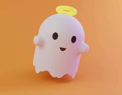 3D Cute Ghost Design Using Blender