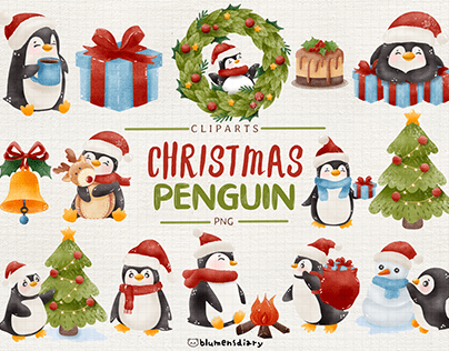 Penguin Christmas Clipart