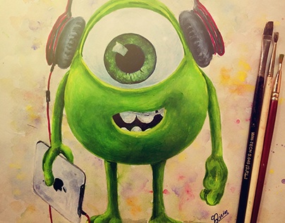Monsters Inc,Water Color on paper