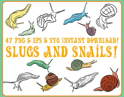 Snail and Slug Bundle Cartoon Collection!