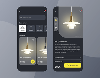 Lamp Product Mobile App Design