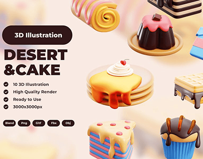 Dessert & Cake 3D Illustration