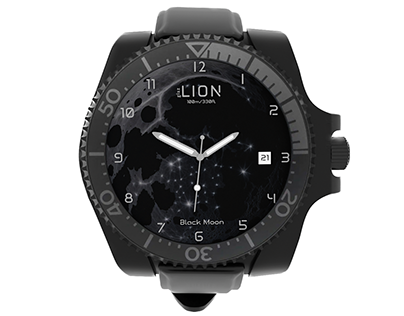 3D Wrist watch design 'Black Moon'