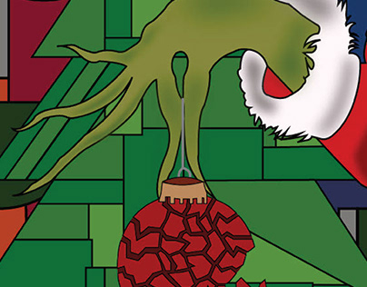The Grinch Poster Cubism Style