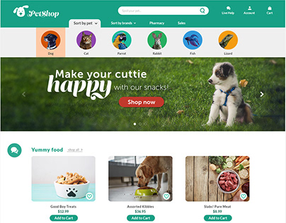Pet Shop website design