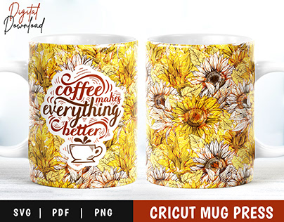 Cricut Mug Wrap Sublimation Design