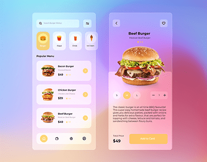 Glassmorphism Burger App (Freebie)