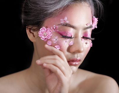 Peach blossom makeup