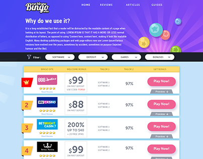 Top 10 Bingo Sites Web Design