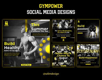 Power Gym Social media designs (Unreal Brand)