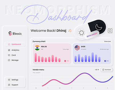 Dashboard in Neomorphism Style