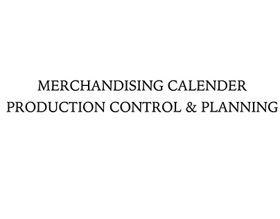 Fall 2020 Merchandising Calendar