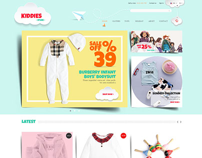 Kiddies - Kid Store Website with Paper Effect