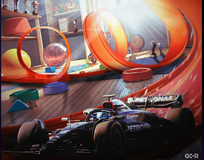 "Racing Dreams in a Toyland" Photo Manipulation Art