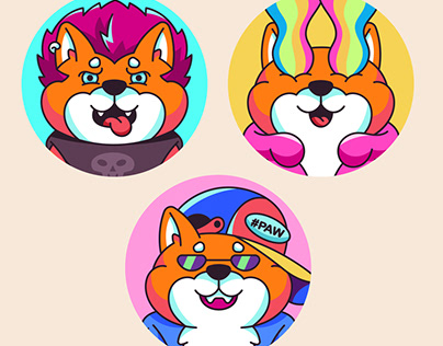 2d nft character design avatars, Shibu inu