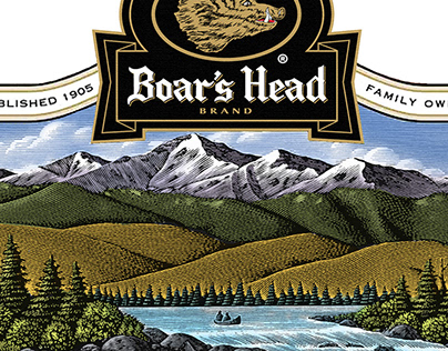 Boar's Head Labels Rendered by Steven Noble