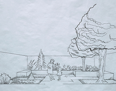 One Point Perspective Garden View