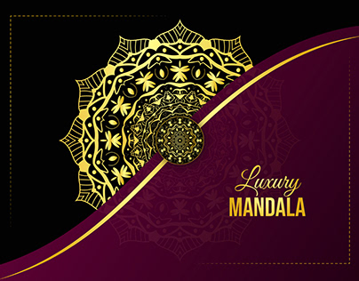 Luxury mandala background design in gold color.