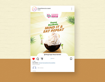 Creamstone ice cream Social media post