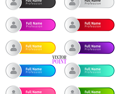 Web Button Set Person Infographic Web Glossy Buttons
