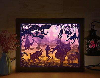 The Jungle Book - Lightbox Cricut File - 3D Box SVG