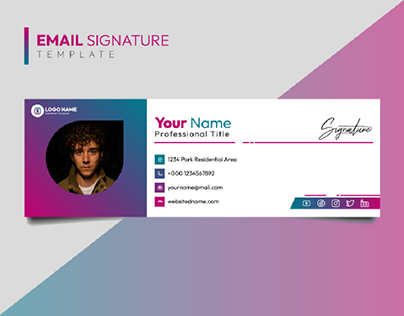 Creative email signature design Premium Vector