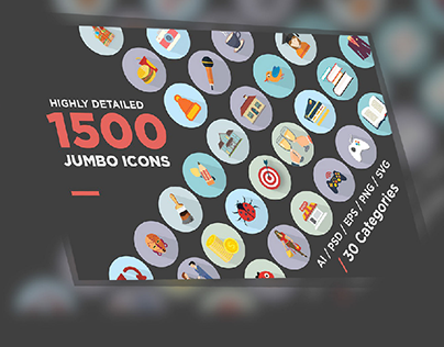 1500 Flat Icons (JUMBO BUNDLE)