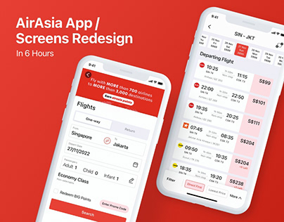 UIUX Exercise | AirAsia App Screens Redesign