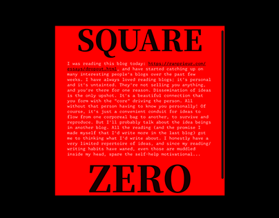 Square Zero - red and black minimal